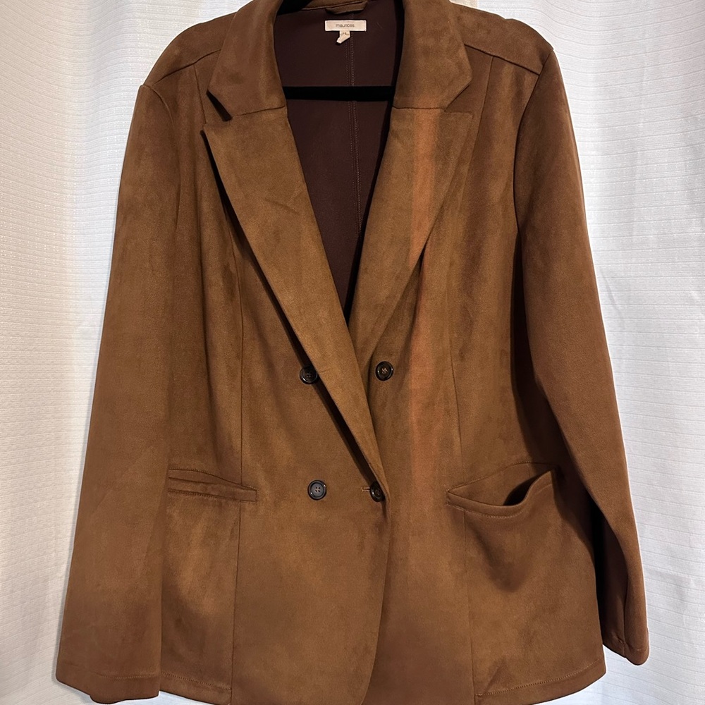 Brown Double-Breasted Women's Jacket